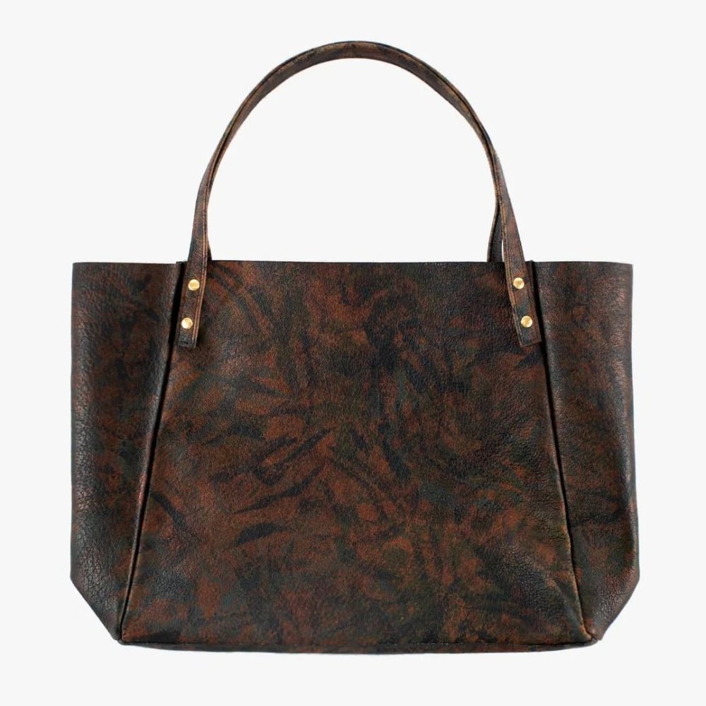 L’Épicier Genuine Leather Tote Bag in Jungle Brown
